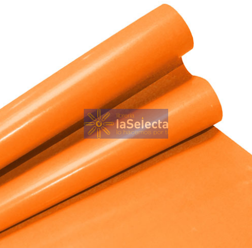 PAPEL LUSTRE BRILLANTE 55X77 CM NARANJO IMPORTADO